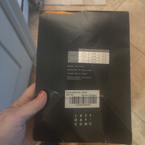 Lazy Oaf Happy Sad collection tights size XXL New - Picture 3 of 3